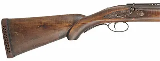 Muzzleloading Shotgun,
 12 gauge choked, 36" Melot barrel,
mule ear percussion lock, L&R trigger, iron trim, crude